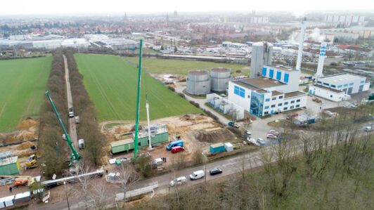 Aufbau der neuen Trafoanlage