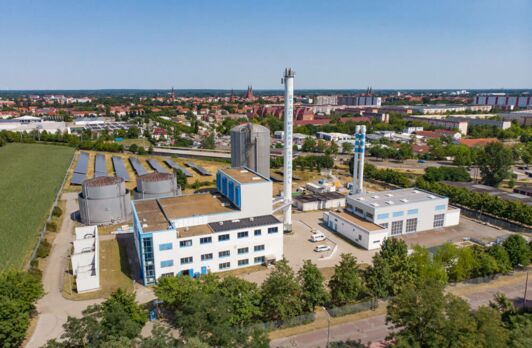 Luftbild Kraftwerk der Stadtwerke Stendal